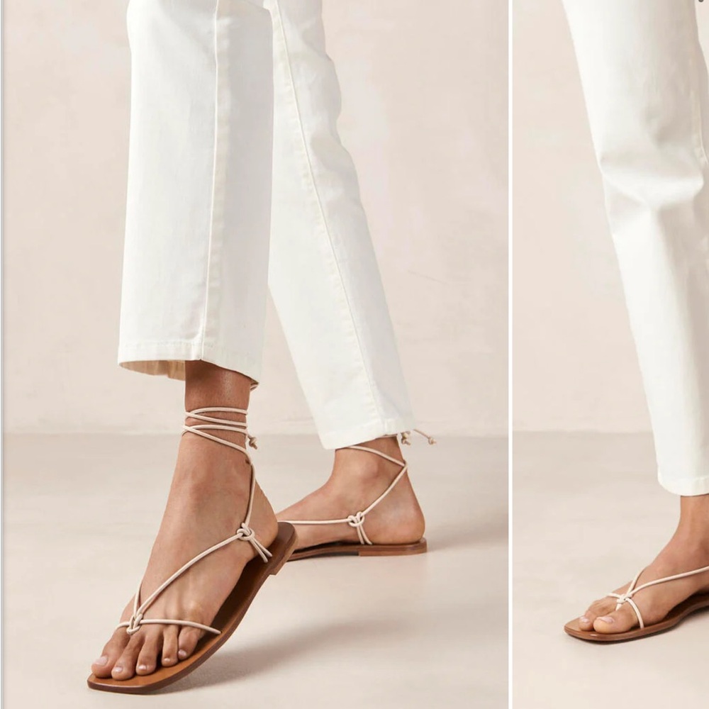 Alohas Misty Sandals - Cream/Beige color, size 38 or 7.5